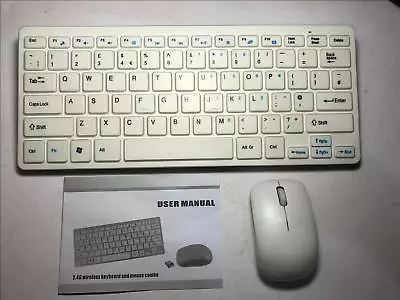 White Wireless Small Keyboard & Mouse Set For Dell Latitude ST Tablet PC • £15.99