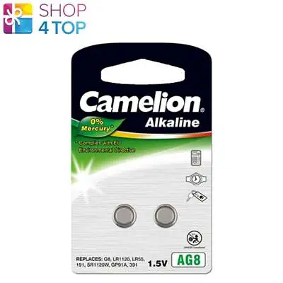 2 Camelion Ag8 Lr1120 Alkaline Batteries Lr55 191 391 G8 1.5v 2bl Exp 2022 New • £1.97