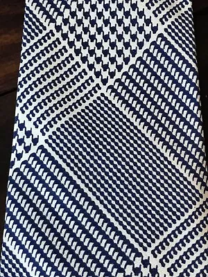 Brooks Brothers Blue And White Glen Check Houndstooth Silk Tie Italy • $39.99