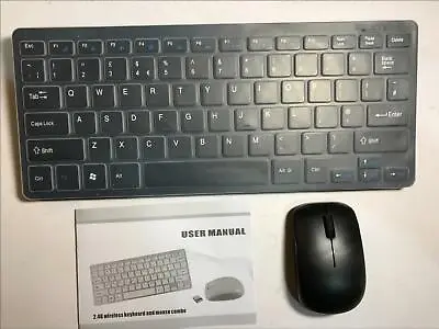 Black Wireless Small Keyboard & Mouse For Samsung UE40H6240 40 Inch 3D Smart TV • £15.99