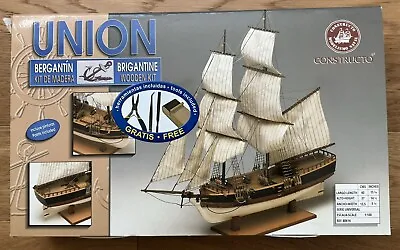 Vintage Union Brigantine Wooden Sailing Ship Model Kit Constructo #80616 • $124.99