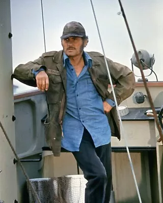 Jaws Robert Shaw As Shark Hunter Quint On Orca Boat 8x10 Color Photo • $14.99