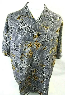 Hawaii Blues Men Hawaiian ALOHA Shirt Pit To Pit 26 XL Camo Leopard Tiger Luau • $16.99