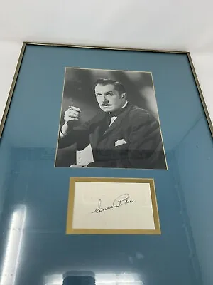 Vincent Price Signed Cut With Photo Matted & Framed Authentic Very Rare • $249.99