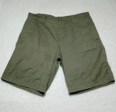 Vintage 90s Gotcha Shorts Mens 38 Logo Striped Chino Olive Beach Surf Skate • $19.80