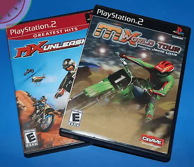 Tested PLAYSTATION 2 PS2 Game Lot MX UNLEASHED / MX WORLD TOUR Motorcycle Racing • $14.88