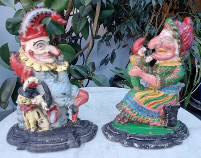 £49.99 • Buy ANTIQUE CHARMING  Punch And Judy Cast Iron Door Stops HEAVY 8 KG -N1