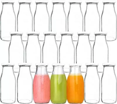 QAPPDA 12 Oz Glass Bottles Glass Milk Bottles With Lids Vintage Breakfast S... • $41.66