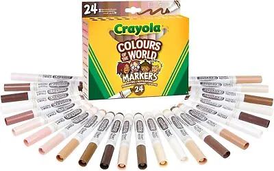 CRAYOLA 58-7804 Washable Maxi Tip Markers Pack Of 24 Assorted Represent The Sk • £23.12