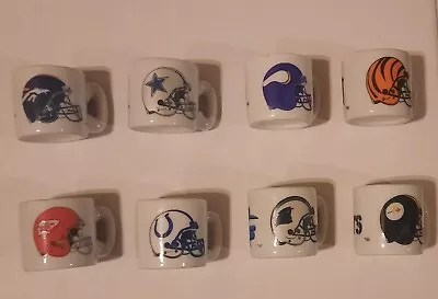 Lot Of 8 Nfl Ceramic Mini Coffee Mugs • $12.50