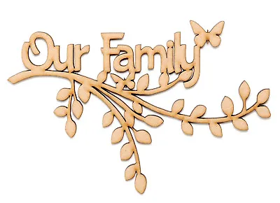 Wooden MDF Branch Shape Wall Art Family Tree Branch Our Family/Family/My Family • £11.40