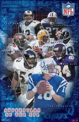 $12.95 • Buy 2001 Starline Superstars Of The Nfl Poster Manning Favre Faulk Sapp 22x34 New 