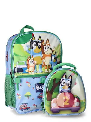 Bluey Family Trip Children’s Laptop Backpack With Lunch Bag 2-Piece Set • $20