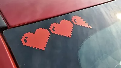 $2.99 • Buy Pixel Hearts Decal Stickers Gamer Window Car | Laptop, PC
