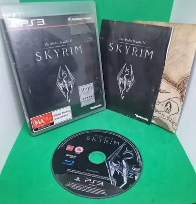 The Elder Scrolls V : Skyrim  - Playstation 3 PS3 - Complete W Manual + MAP • $10.44