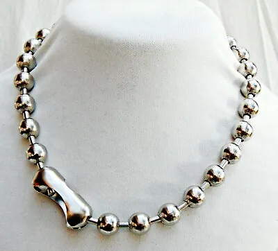 12mm Chunky Ball Chain Necklace Choker 18   ~ NPS Steel Beads 1/2  ~ Goth Retro • $12.50