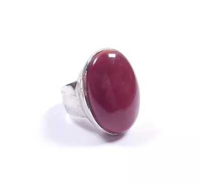 QVC Red Agate Solitaire Statement Ring 925 Sterling Silver Heavy 14.5g • £50