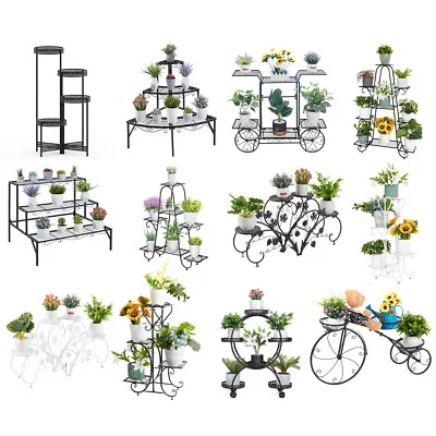 Metal Planter Stands Garden Flower Pot Holder Indoor Outdoor Home Office Decor • $45.91