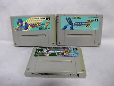 Lot 3 Rock Man Mega Man 7 X X2 Super Famicom Nintendo SNES Japan  • $62.91