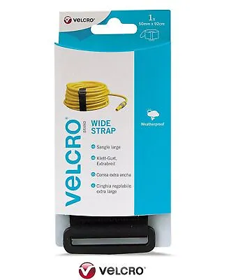 VELCRO® Brand Extra Wide Strong Adjustable Strap 50mm X 92cm Black Reusable • £8.49