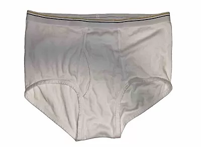 Vintage Stafford Tailored Culture White Full Cut Fly Front Briefs - Sz. 44 • $6