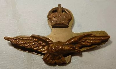 C1936 ROYAL AIR FORCE RAF BRASS BADGE WARRANT OFFICERS MILITARY PRE WORLD WAR II • £0.99