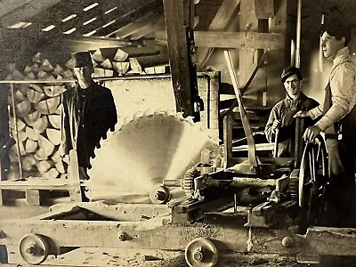 Antique RPPC Occupational Photo Men Working In Roof Shingle Making Lumber Mill • $19.99