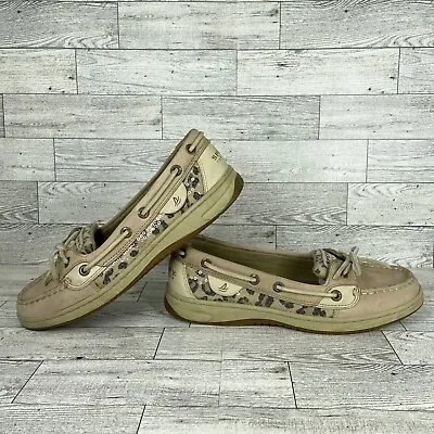 Sperry Top-Sider Womens 7M Leopard Angelfish Sequin Boat Shoes 9102341 • $15.49