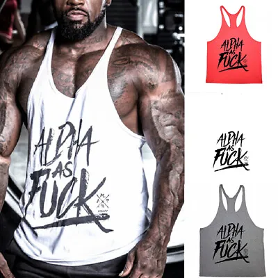£5.86 • Buy Men's Gym Vest Sleeveless Bodybuilding Muscle Stringer Plain Tank Top Fitness UK