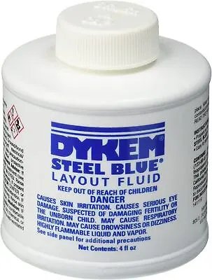 Dykem Engineers Steel Blue Layout Fluid - 8oz / 4oz Brush In Cap From Chronos • $16.77