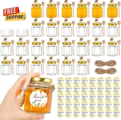 30-Pack Mini Honey Jars With Dipper-3oz Glass Jars For Baby Shower&Wedding • $37.80