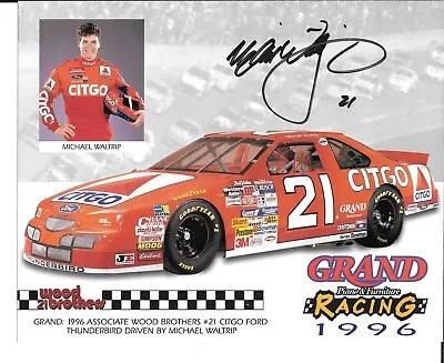 MICHAEL WALTRIP #21 NASCAR Autographed Hero Card CITGO RACING 1998 WOOD BROTHERS • $7.99