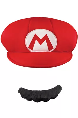 Brand New Super Mario Brothers Mario Adult Hat And Moustache Accessory • $14.21