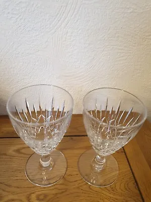 2 X Vintage Edinburgh Crystal Wine Glasses Hand Cut In The Appin Pattern. VGC  • £5.99