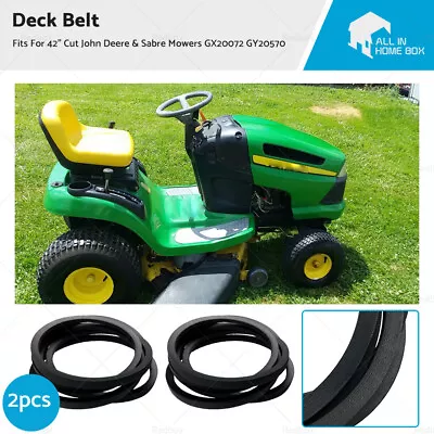 2x Deck Belt For 42  Cut John Deere & Sabre  Ride On Mowers GX20072 GY20570 • $37.59