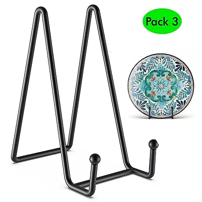 Plate Holder Stand 6 In Metal Decorative Photo Book Easel Picture Display 3 Pack • $9.99