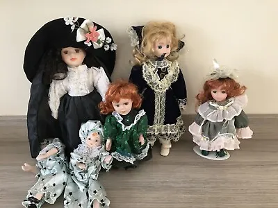 6x Vintage Dolls - Some With Porcelain Faces And Stands - 8-12 Inches • £25