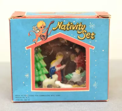 Commodore Mfg Nativity Glitter Roof Original Box Miniature Hong Kong • $12.95