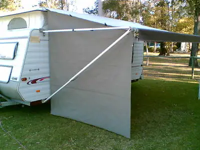 Shade Curtain For Caravan  Awning END  Std Size 2.4x2.1x1.9 With Sail Track Rope • $115