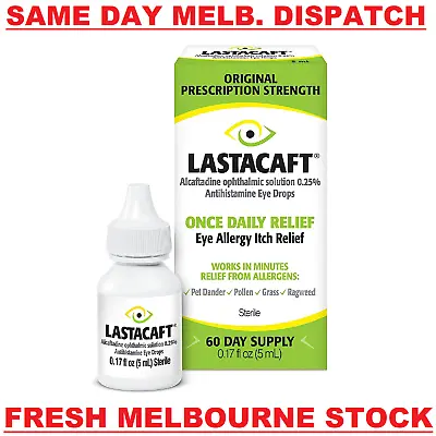 LASTACAFT Once Daily Eye Itch Relief - Allergy Eye Drops + Antihistamine 5mL • $34.50