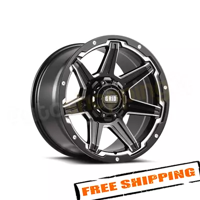 Grid Wheels 20x10 -12 5x150 110.30 GD06 Gloss Black With Milled Accents Wheel • $387.50