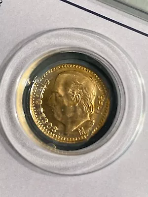 1955 5 Pesos Mexican Gold Coin Miguel Hidalgo • $650