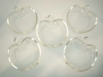 Vintage Set Of 5 Glasbake Apple Shaped Clear Glass Bowls Dishes  • $14.99