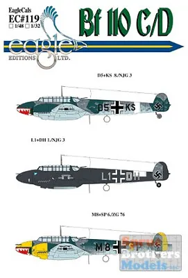ECL32119 1:32 Eagle Editions Bf 110 C/D #32119 • $22.59