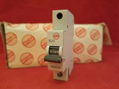 Wylex Nsb20 20a 20amp B Type B20 Single Pole Sp 1p Mcb Fuse Switch New • £11.99