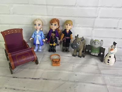 £34.94 • Buy Disney Frozen 2 Petite Mini Dolls Lot Elsa Anna Kristoff Troll Olaf Sven Wagon