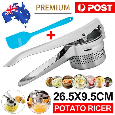 $14.95 • Buy Potato Ricer Masher Fruit Press Professional All Stainless Steel AU