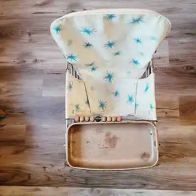 Vintage RARE Blue Atomic Glitter Skylaire Cosco Baby Bouncer High Chair + Tray D • $103