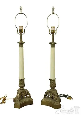 F33288EC: Pair Classical Vintage Column Lamps • $295