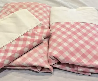 Vintage Springmaid Pink Gingham 4-Piece Double Full Sheet Set No-Iron • $24.99